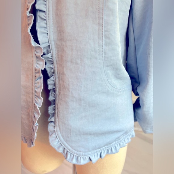 New Blue 3/4 Sleeves Jacket Blazer Sz M - Picture 5 of 14